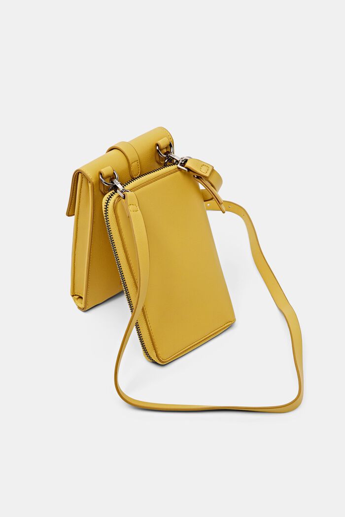 Crossbody bag met portemonnee en smartphonehoes, DUSTY YELLOW, detail image number 3