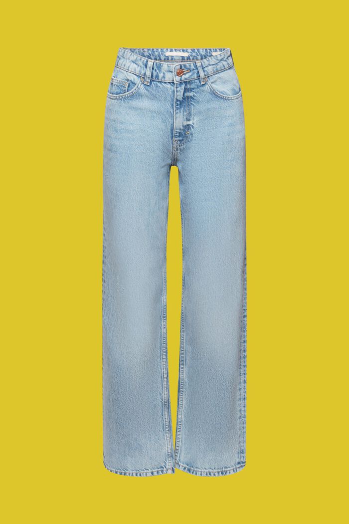 Straight fit jeans in jaren 80-stijl, BLUE LIGHT WASHED, detail image number 6