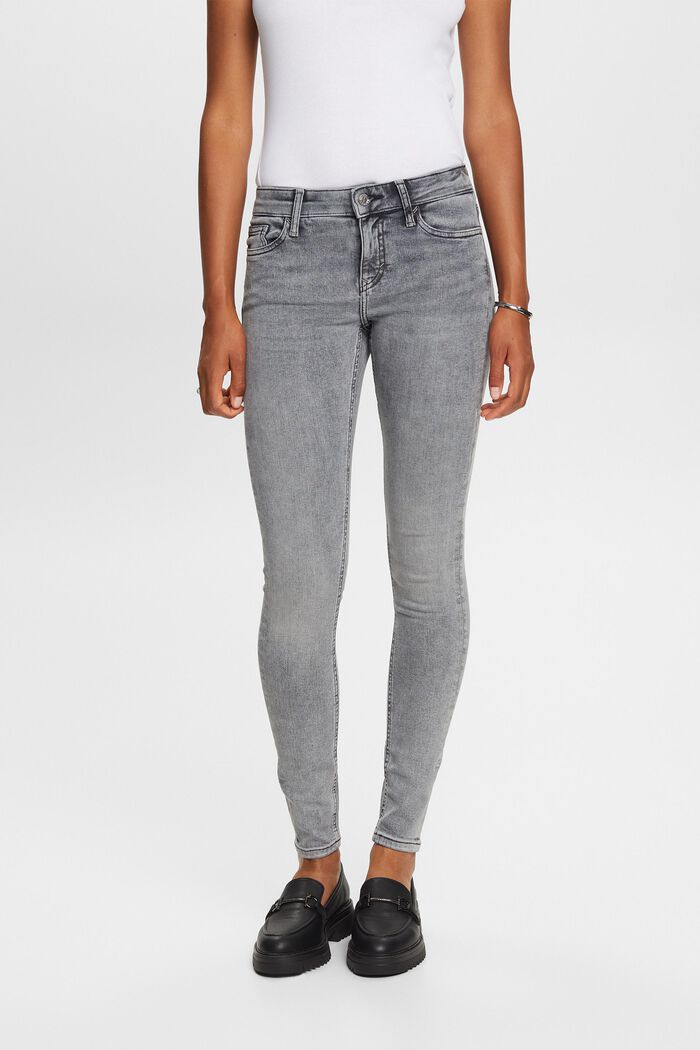 Skinny jeans met middelhoge taille, GREY MEDIUM WASHED, detail image number 0