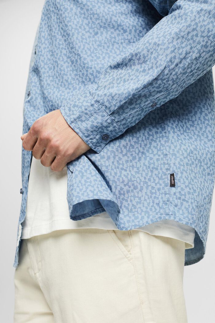 Met linnen: overhemd met print, BLUE, detail image number 2
