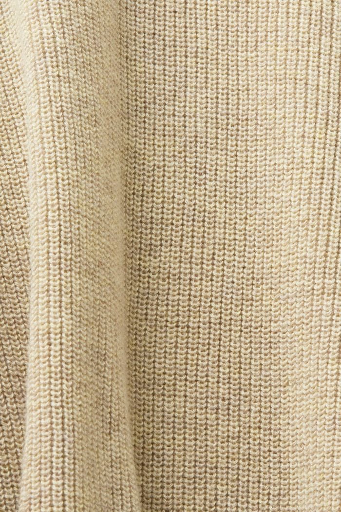 Ribgebreide trui met vleermuismouwen, SAND, detail image number 4