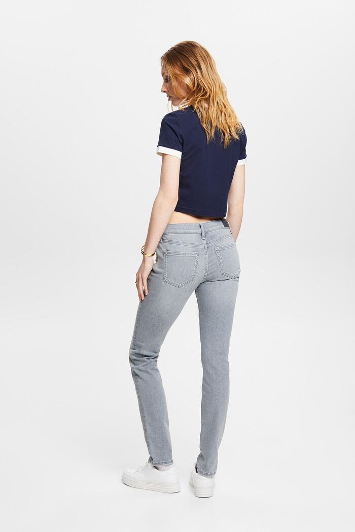 Slim fit jeans met middelhoge taille, GREY LIGHT WASHED, detail image number 3