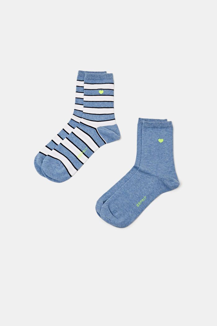 2 paar gestreepte sokken, JEANS, detail image number 0