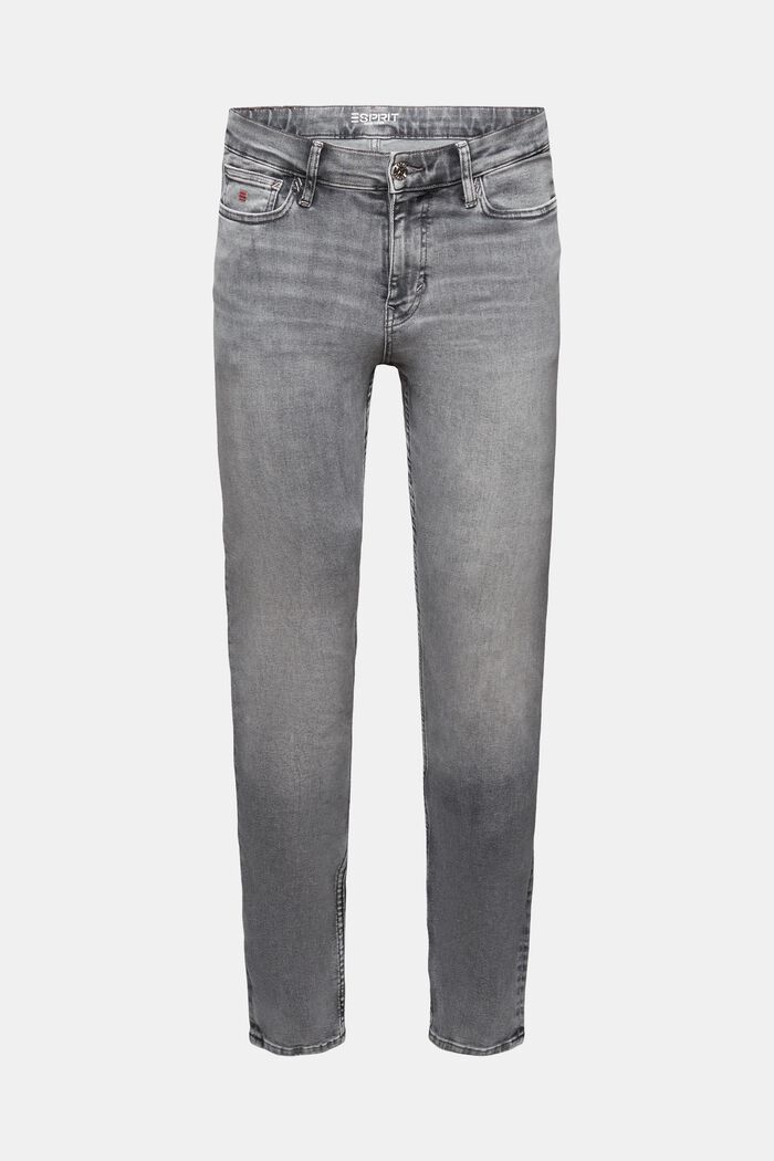 Mid rise skinny jeans, GREY LIGHT WASHED, detail image number 7