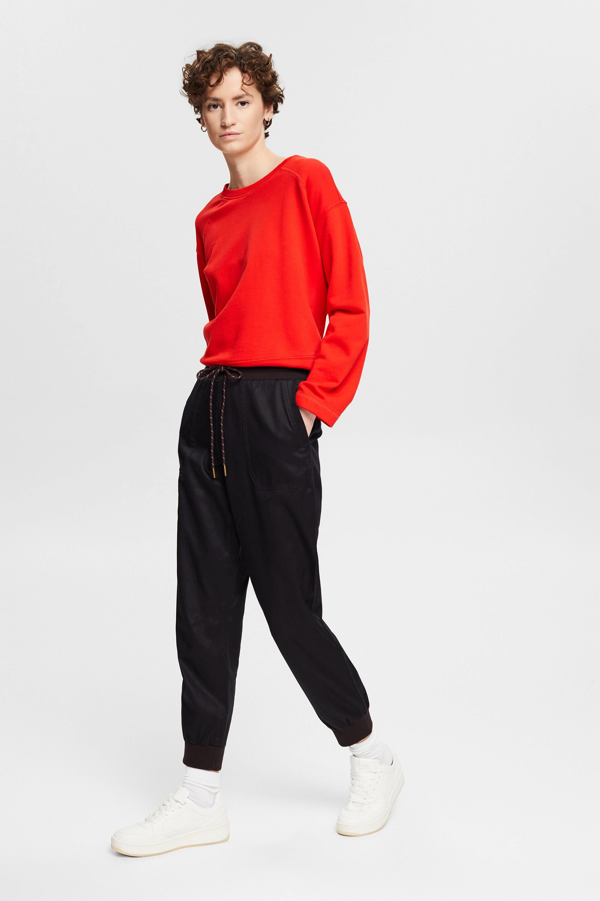 Mode Broeken Stoffen broeken Esprit Stoffen broek zwart-rood volledige print casual uitstraling 