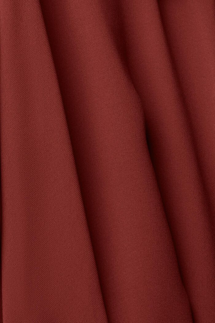 Midi-jurk van chiffon met kanten detail, BORDEAUX RED, detail image number 5