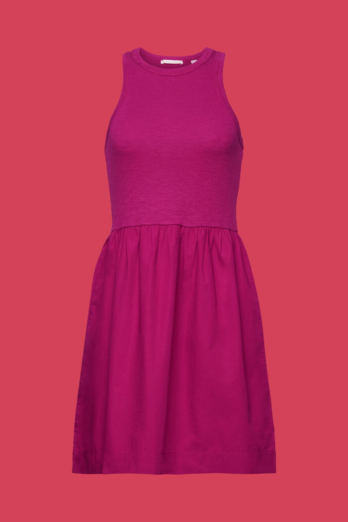 Mini-jurk van een materiaalmix, DARK PINK, detail image number 8