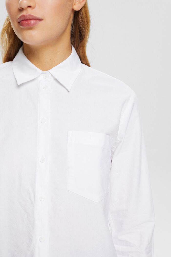 Katoenen blouse met een zak, WHITE, detail image number 2