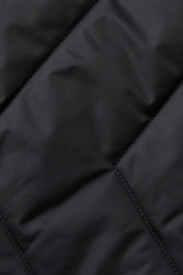 Gerecycled: gewatteerde lichte jas, BLACK, detail image number 4