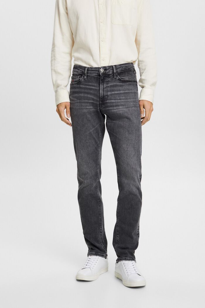 Slim fit-jeans met middelhoge taille, BLACK DARK WASHED, detail image number 1
