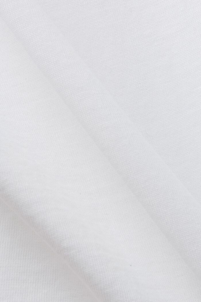 T-shirt van organic cotton met geometrische print, WHITE, detail image number 5