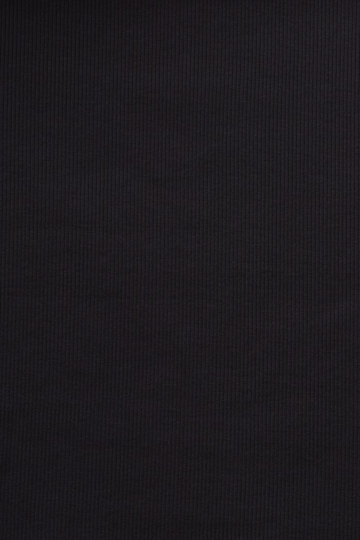 Cropped T-shirt van geribd katoen, BLACK, detail image number 5