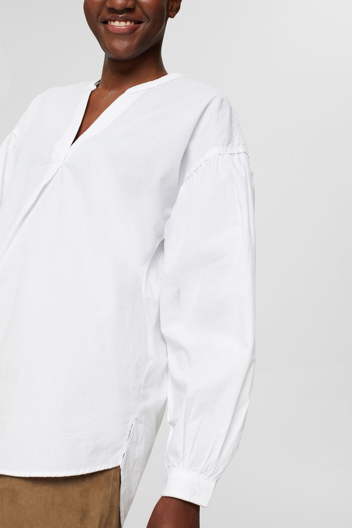 Overhemdblouse van 100% katoen, WHITE, detail image number 2