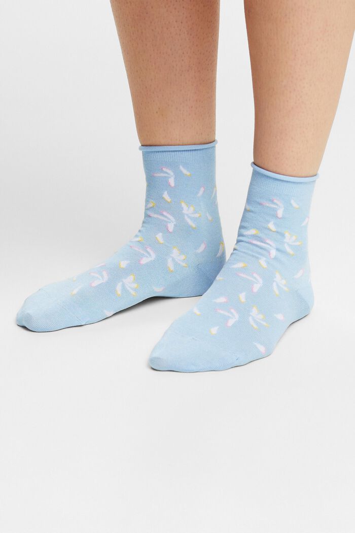 Set van 2 paar gebreide sokken met print, CLOUD, detail image number 1