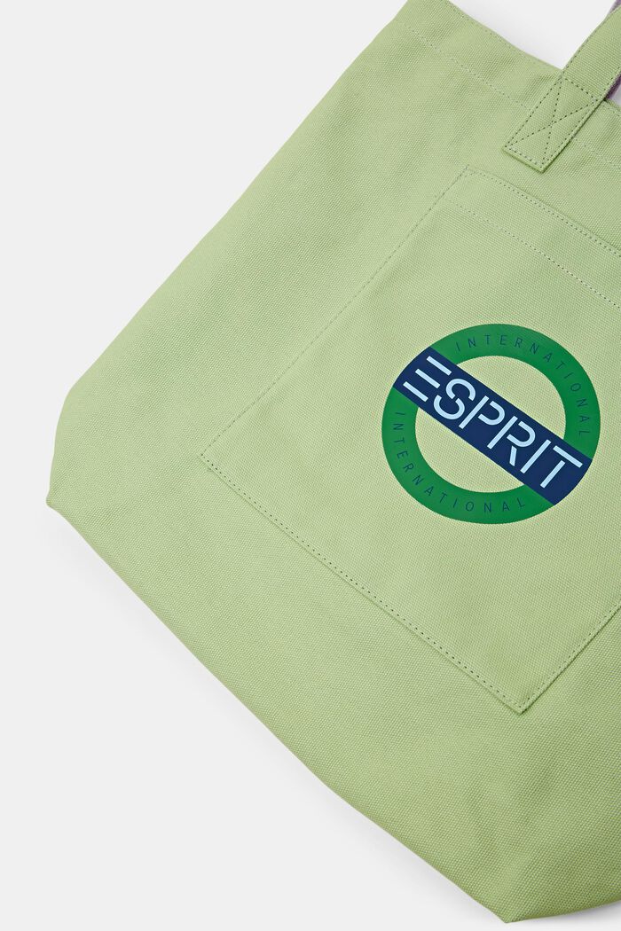 Canvas tote bag met logo, LIGHT GREEN, detail image number 1