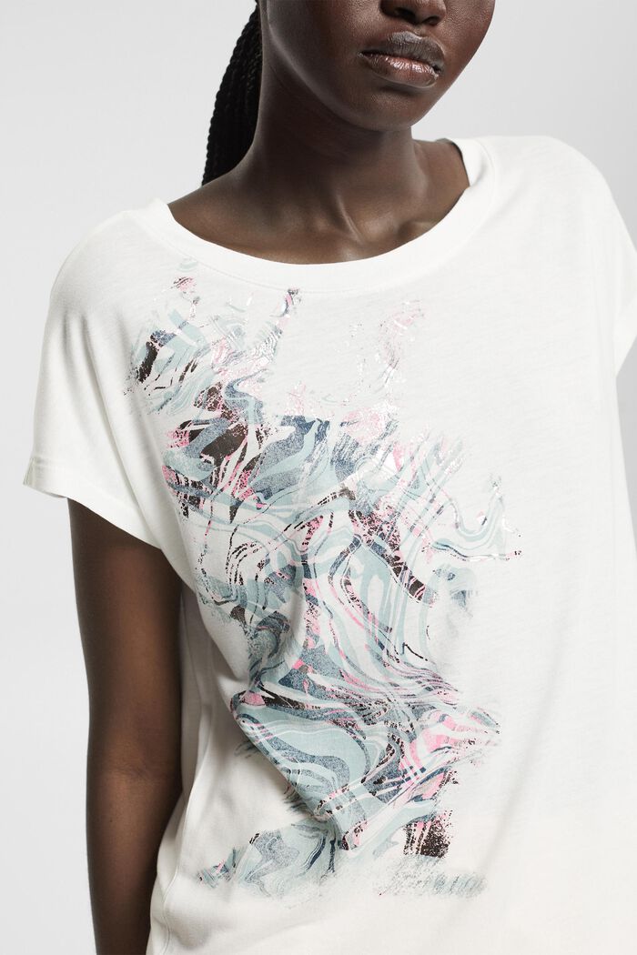 T-shirt met pailletjes, LENZING™ ECOVERO™, OFF WHITE, detail image number 2
