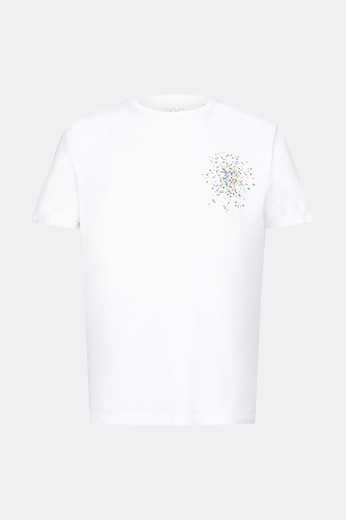 T-shirt met print op de borst, WHITE, overview