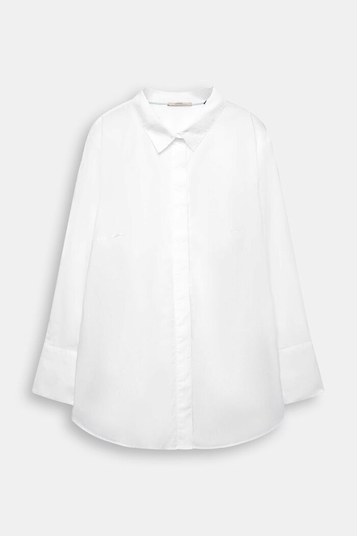 CURVY katoenen overhemdblouse, WHITE, overview