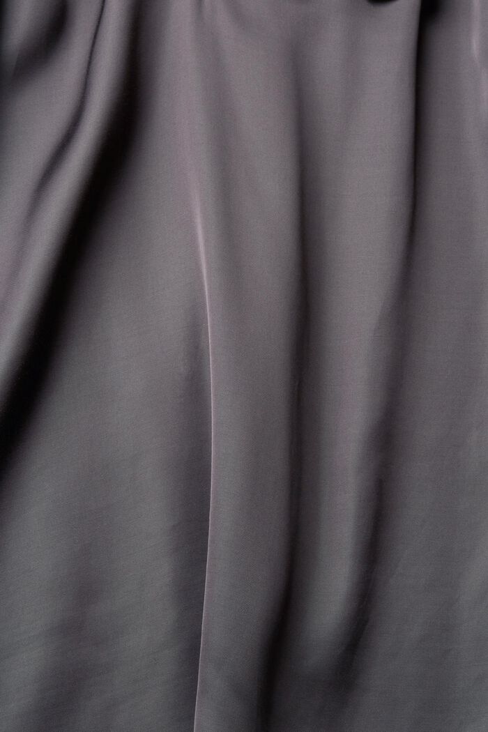 Satijnen blouse met gerimpelde kraag, LENZING™ ECOVERO™, ANTHRACITE, detail image number 1