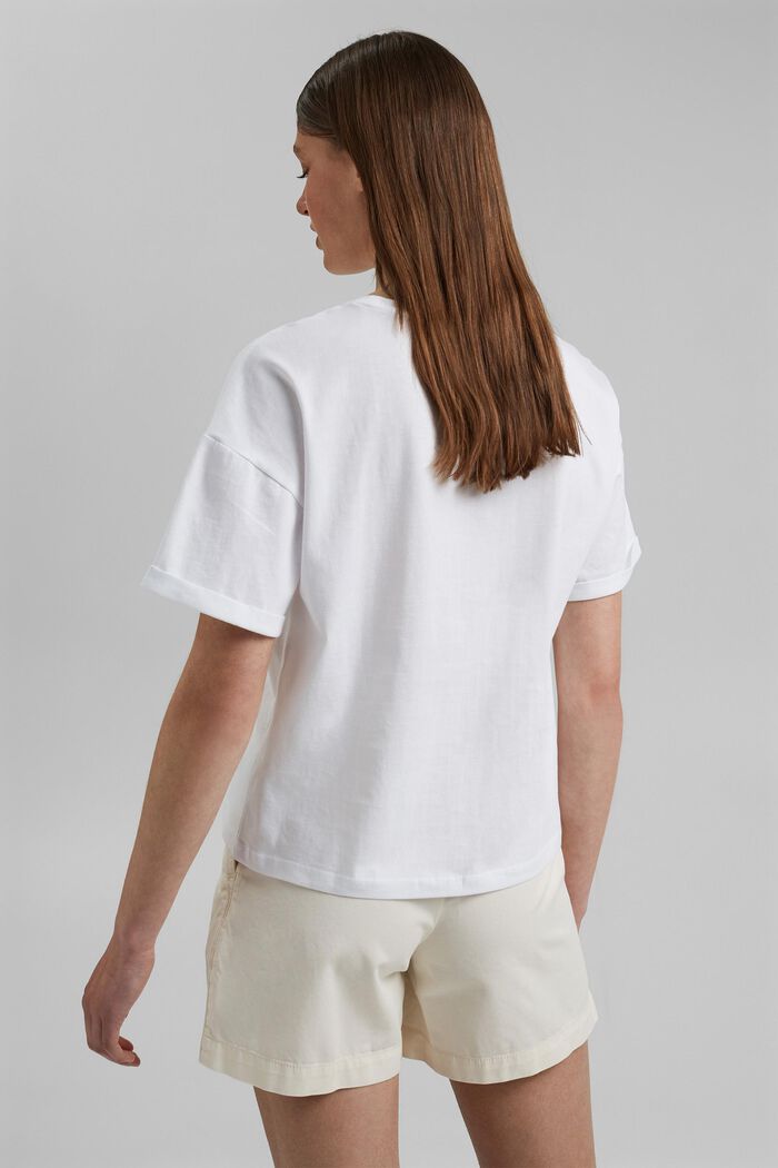 T-shirt met fotoprint, 100% katoen, WHITE, detail image number 3