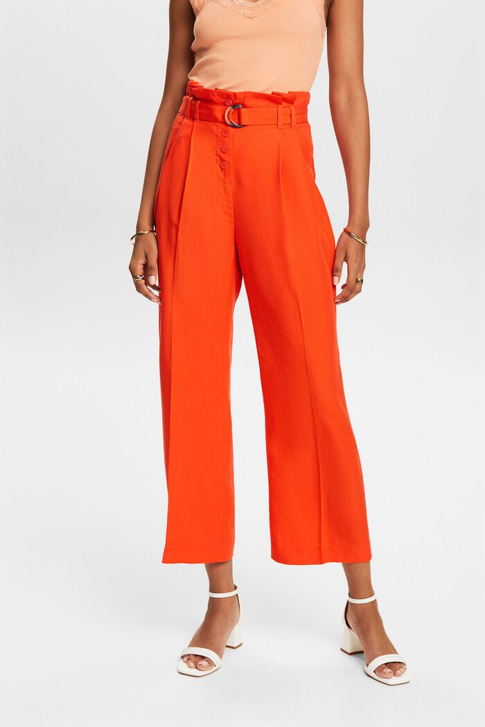 Cropped culotte met hoge taille voor mix & match, BRIGHT ORANGE, detail image number 0