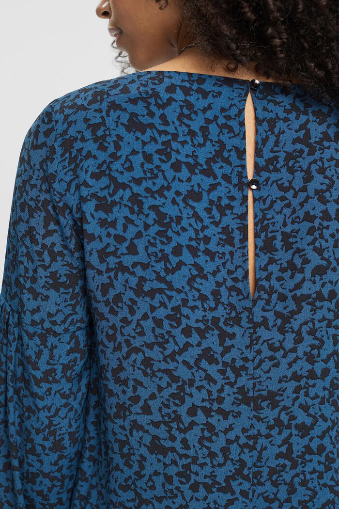 Viscose blouse met motief, PETROL BLUE, detail image number 4
