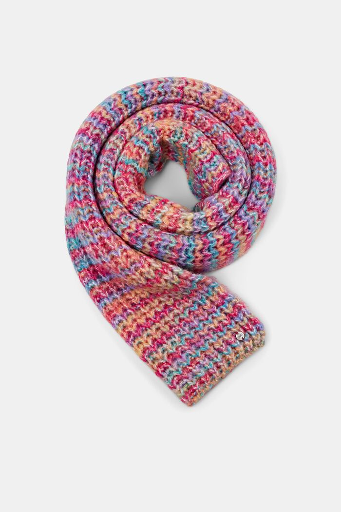 Meerkleurige gebreide sjaal met wol