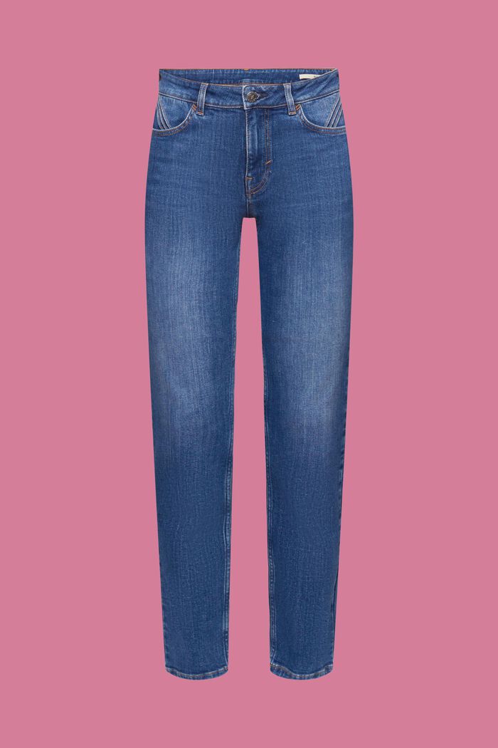 Slim fit-jeans met middelhoge taille, BLUE MEDIUM WASHED, detail image number 6
