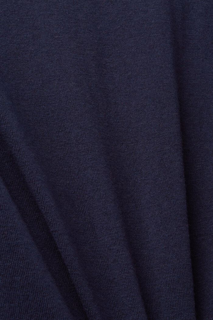 Sweater met kortere mouwen en linnen, NAVY, detail image number 5