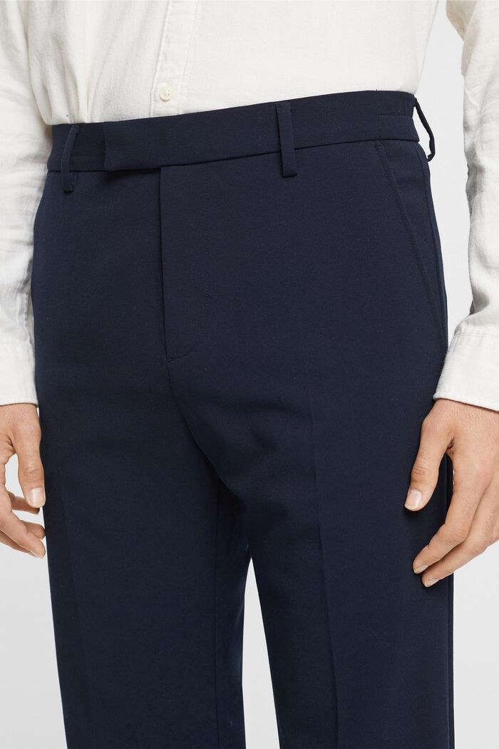 Getailleerde, wijde broek met een elastische taille, NAVY, detail image number 2