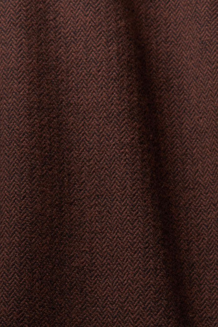 Strakke broek met visgraatmotief, DARK BROWN, detail image number 5