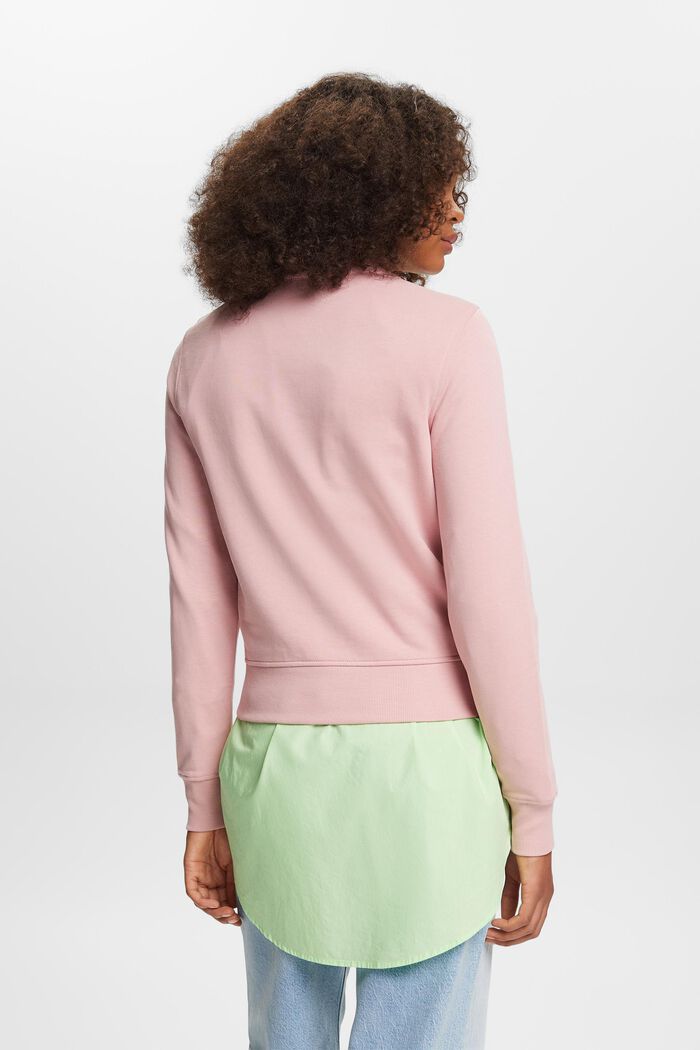 Sweatshirt met logoborduursel, organic cotton, OLD PINK, detail image number 3