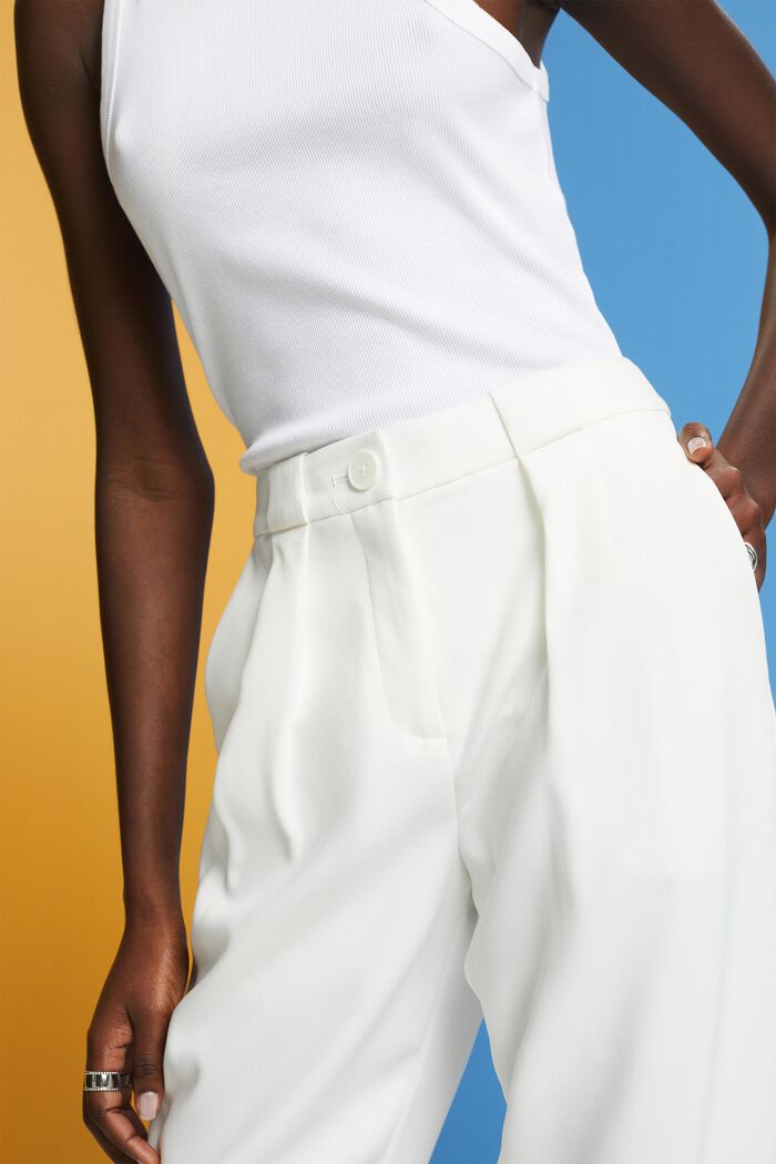 Cropped broek van twill voor het voorjaar, WHITE, detail image number 2