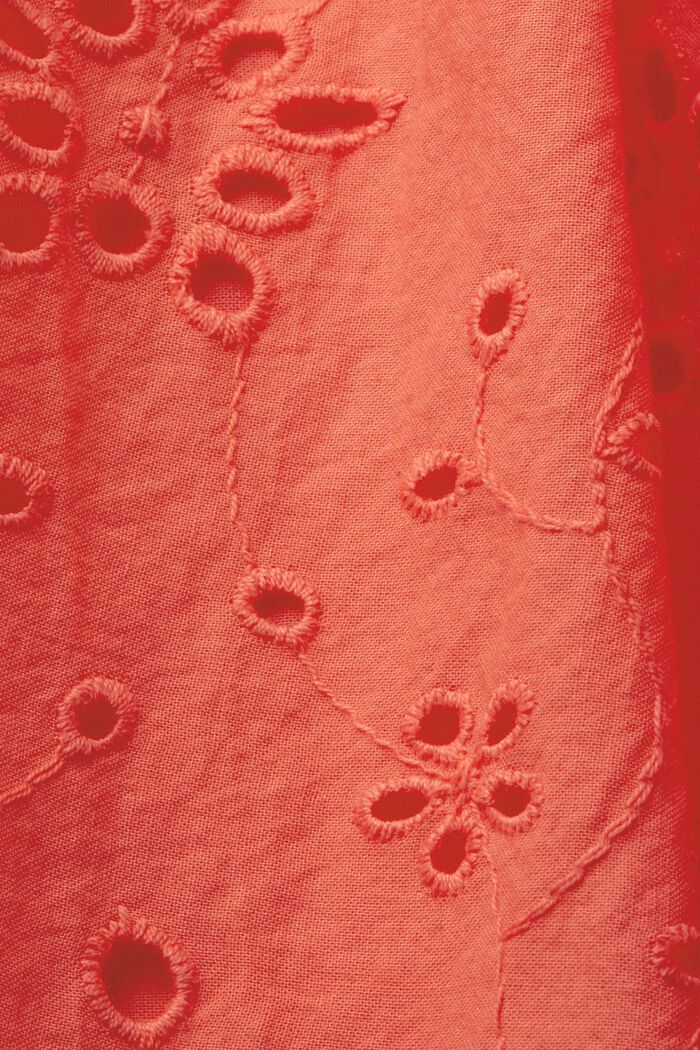 Kanten jurk van katoen, CORAL ORANGE, detail image number 5