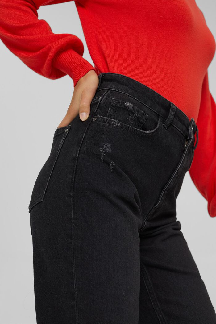 Cropped destroyed jeans, biologisch katoen