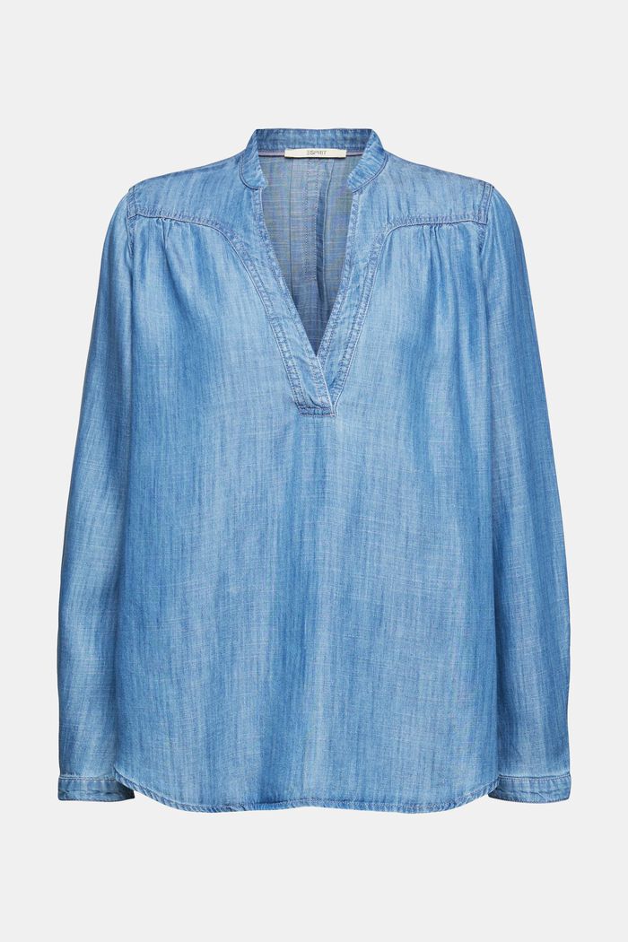 Van TENCEL™: blouse in denim look, BLUE MEDIUM WASHED, detail image number 6