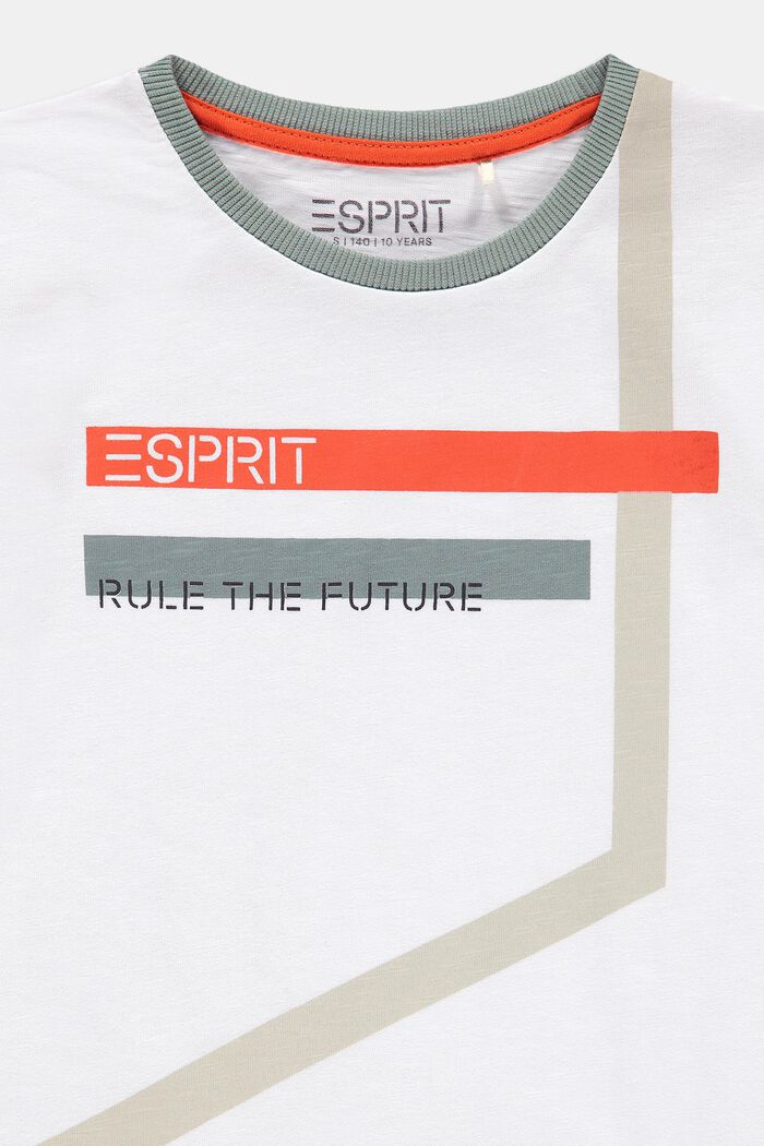 T-shirt met grafische print, 100% katoen, WHITE, detail image number 2