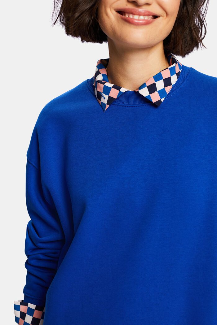 Sweatshirt van een katoenmix, BRIGHT BLUE, detail image number 3