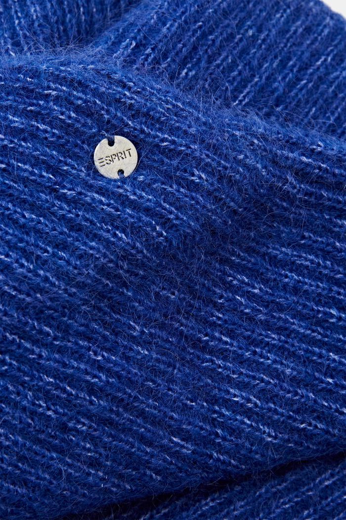 Getwijnde colsjaal van een mix van mohair en wol, BRIGHT BLUE, detail image number 1