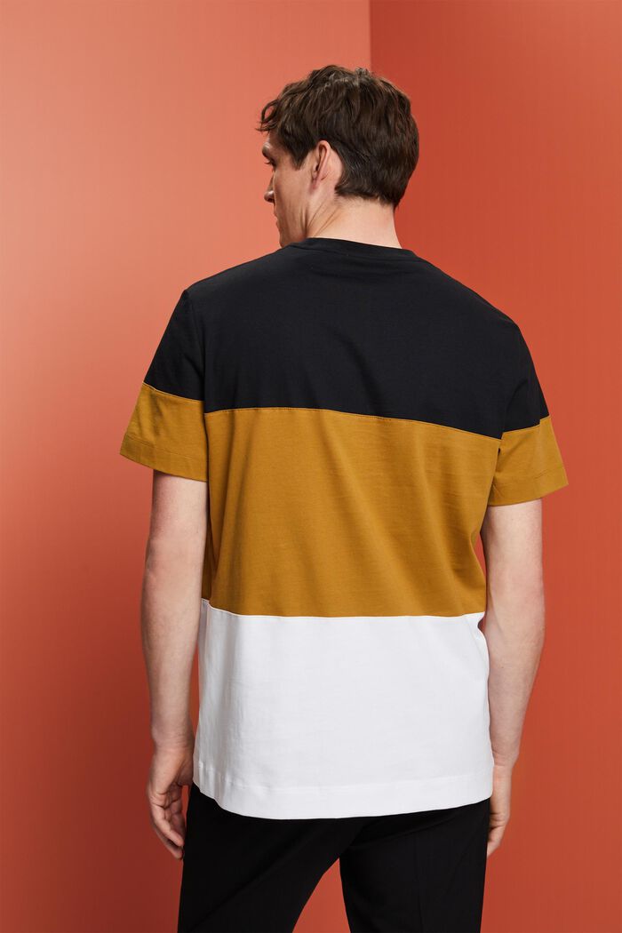 T-shirt met colour block, 100% katoen, BLACK, detail image number 3