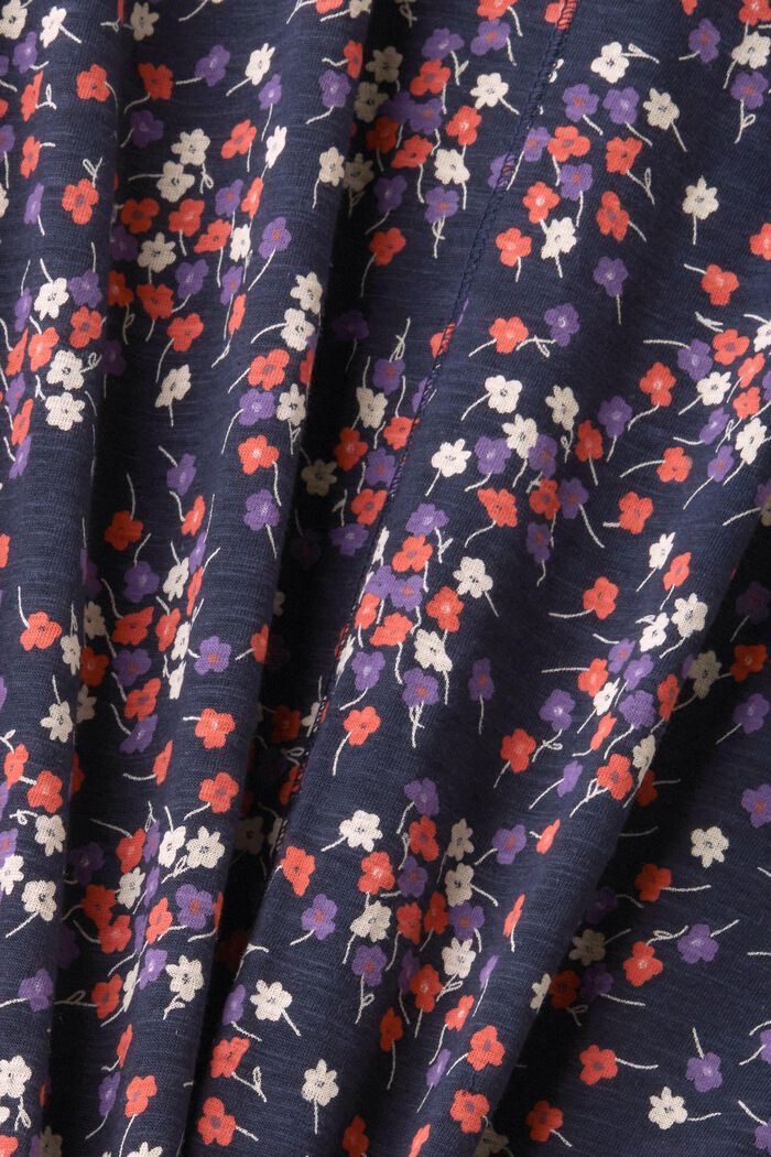 Mouwloos T-shirt met bloemendessin all-over, NAVY, detail image number 5