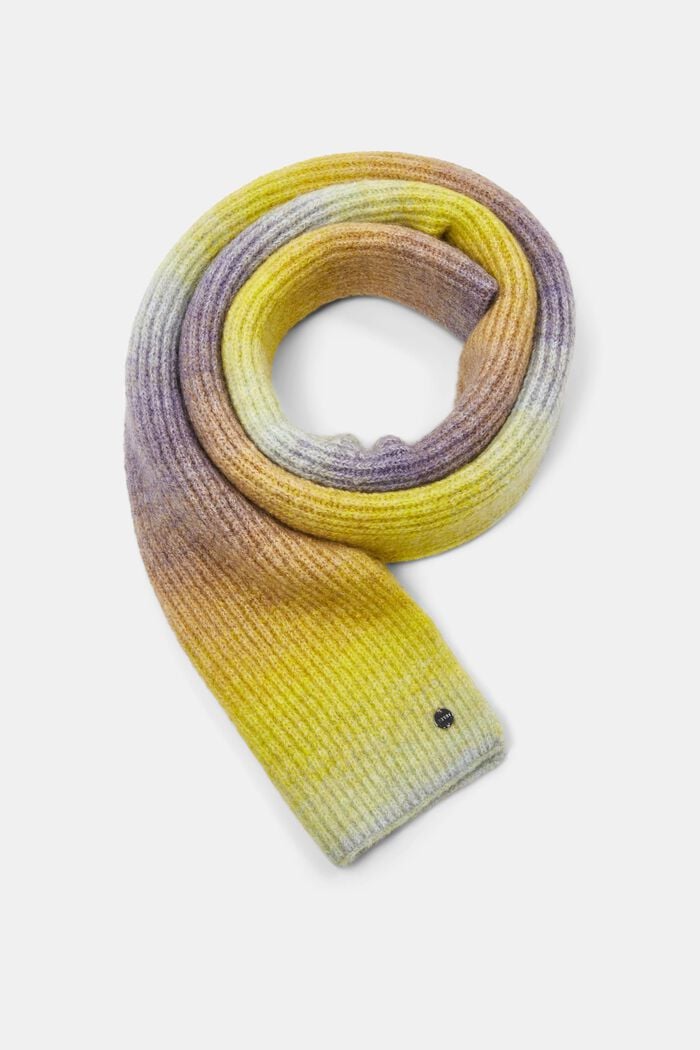 Meerkleurige gebreide sjaal met wol, LILAC, overview