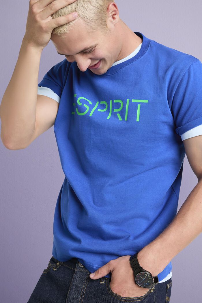 Uniseks T-shirt van katoen-jersey met logo, BRIGHT BLUE, detail image number 5