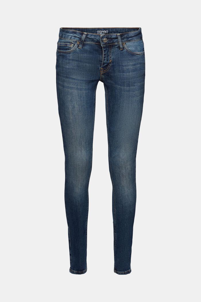 Low rise skinny jeans, BLUE MEDIUM WASHED, detail image number 7