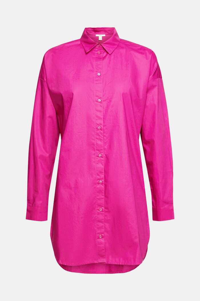 Oversized blouse van biologisch katoen, PINK FUCHSIA, overview