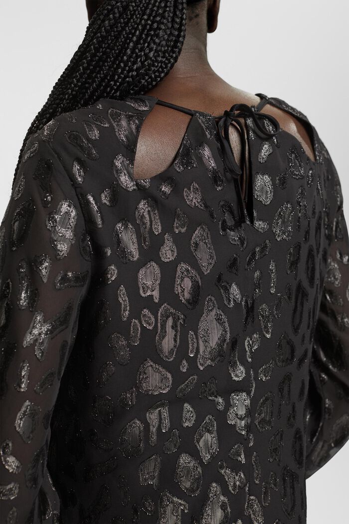 Chiffon blouse met motief, BLACK, detail image number 4