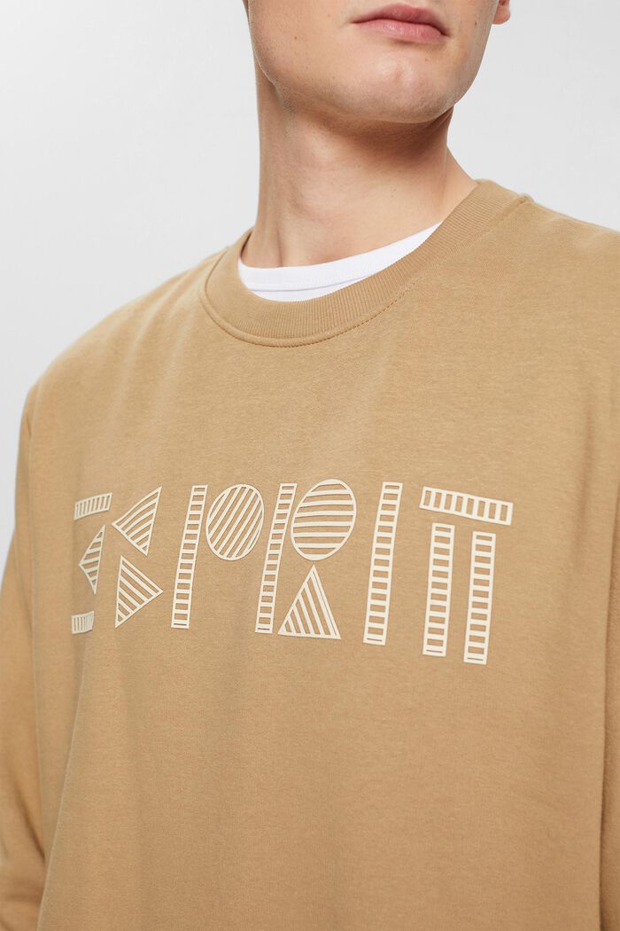 Sweatshirt met logoprint, KHAKI BEIGE, detail image number 2