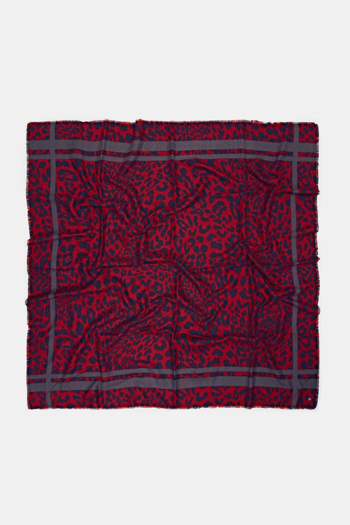 Gerecycled: sjaal met luipaardlook, DARK RED, detail image number 2
