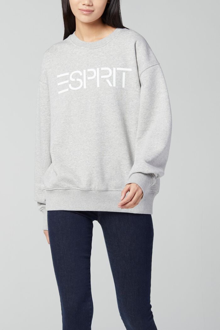 Uniseks sweatshirt met logoprint, LIGHT GREY, detail image number 2