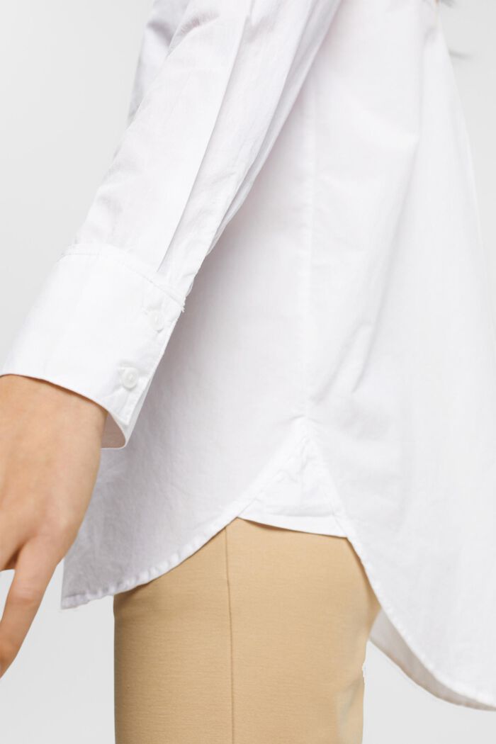 Katoenen blouse met een zak, WHITE, detail image number 4